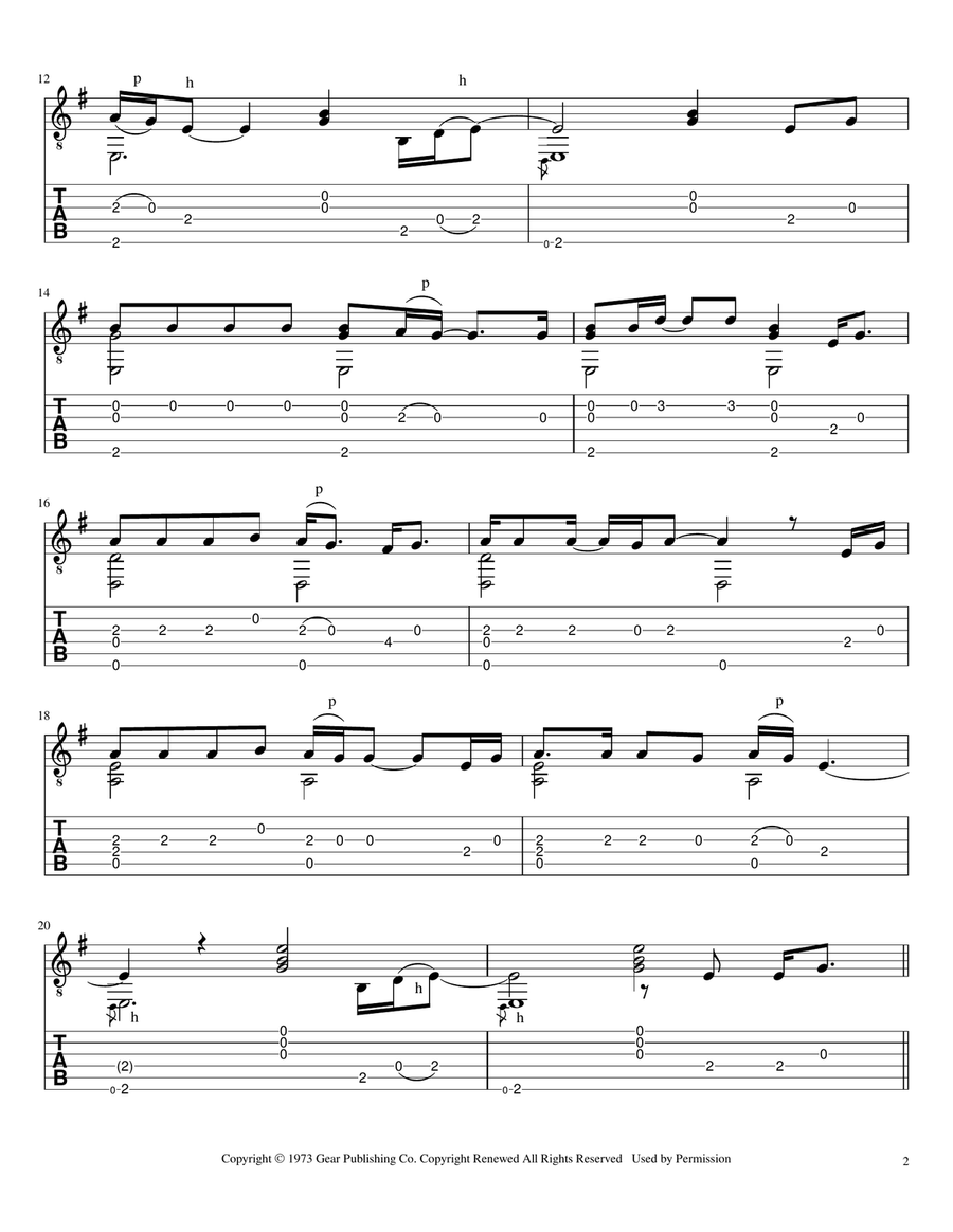 Turn The Page Turn The Page Guitar Solo scores gallery preview page 3