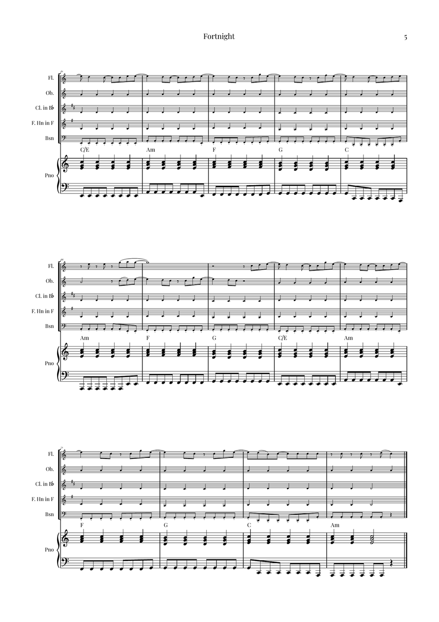 Fortnight Woodwind Quintet scores gallery preview page 5