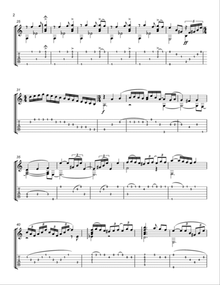 Malaguena Acoustic Guitar scores gallery preview page 2