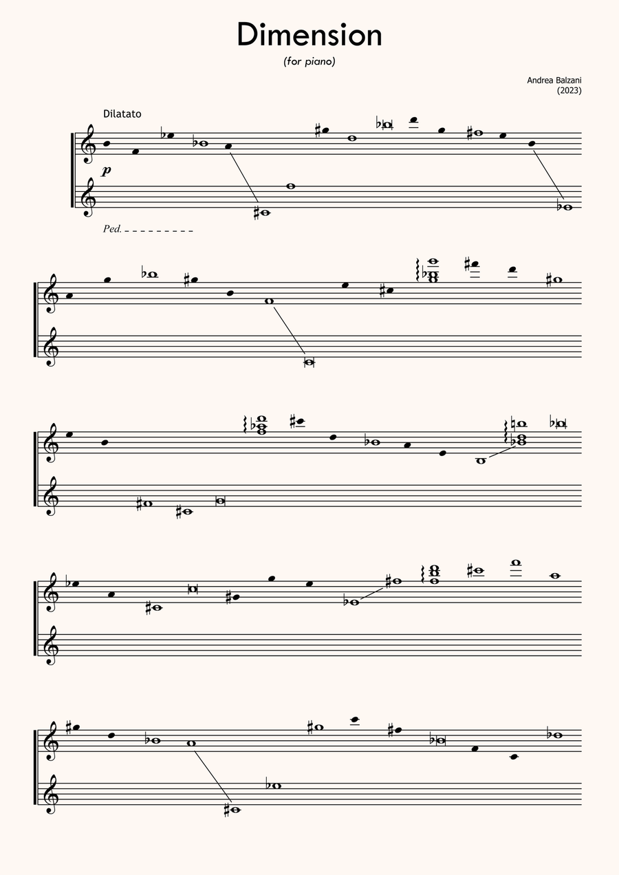 Dimension [PIANO SCORE] (foglio album) Piano Solo scores gallery preview page 2