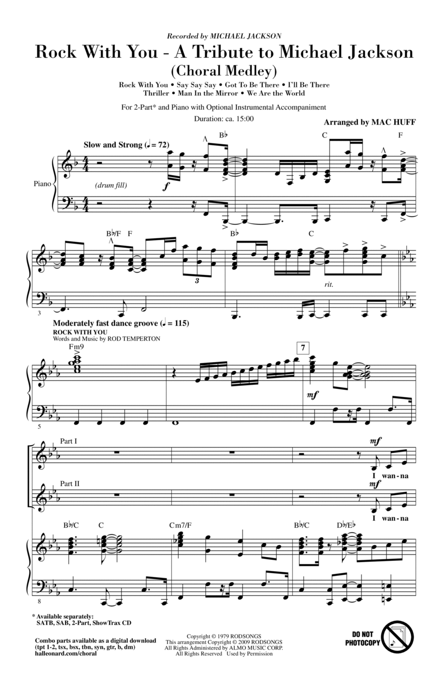 Rock With You - A Tribute to Michael Jackson (Medley) 2-Part scores gallery preview page 1