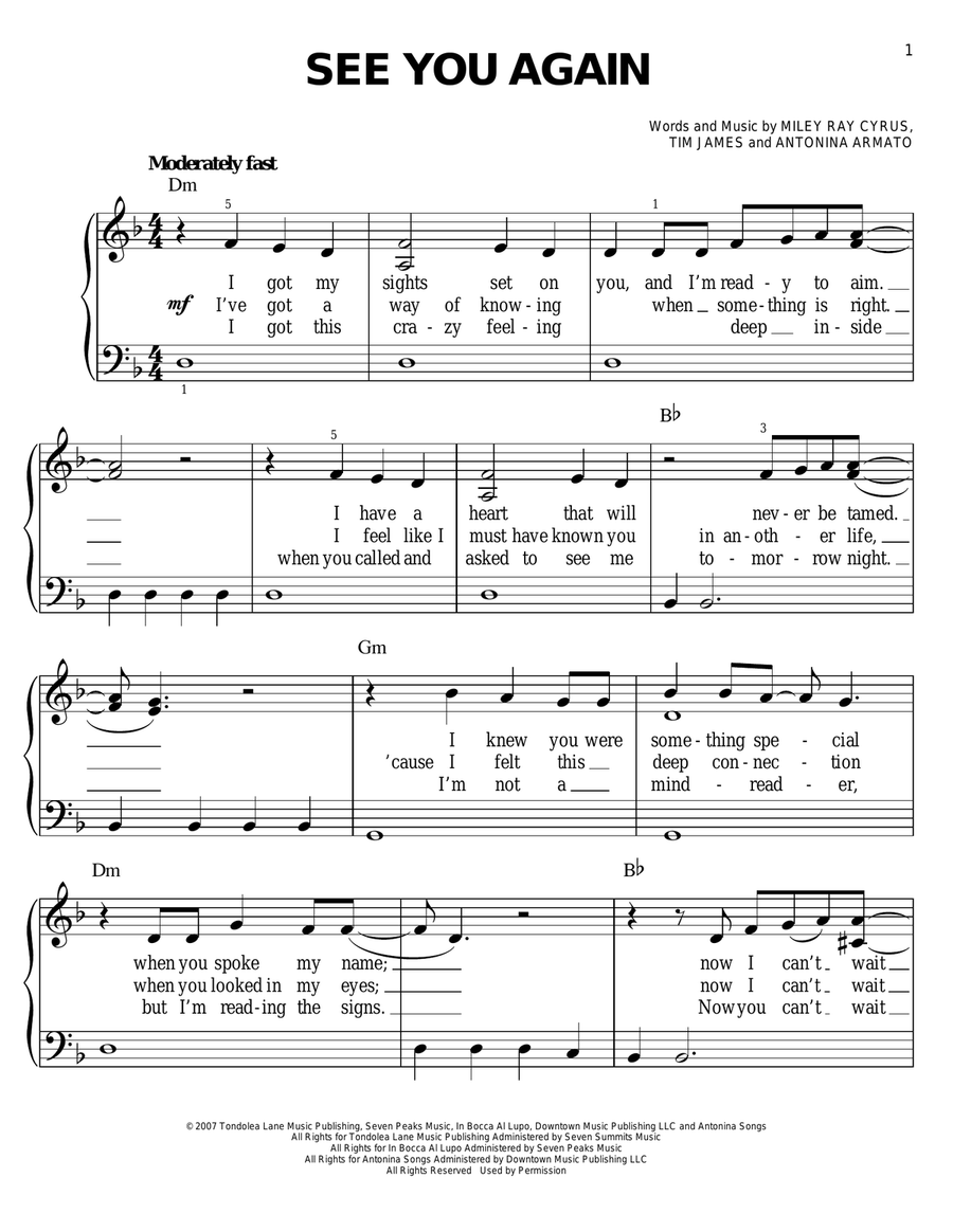 See You Again Easy Piano scores gallery preview page 1