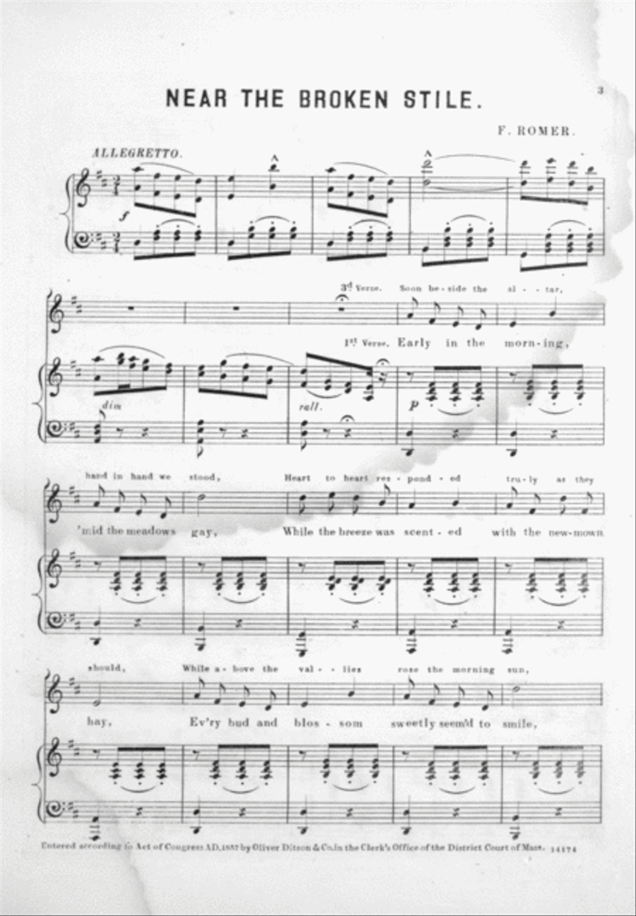 Near the Broken Stile. Song Voice scores gallery preview page 2