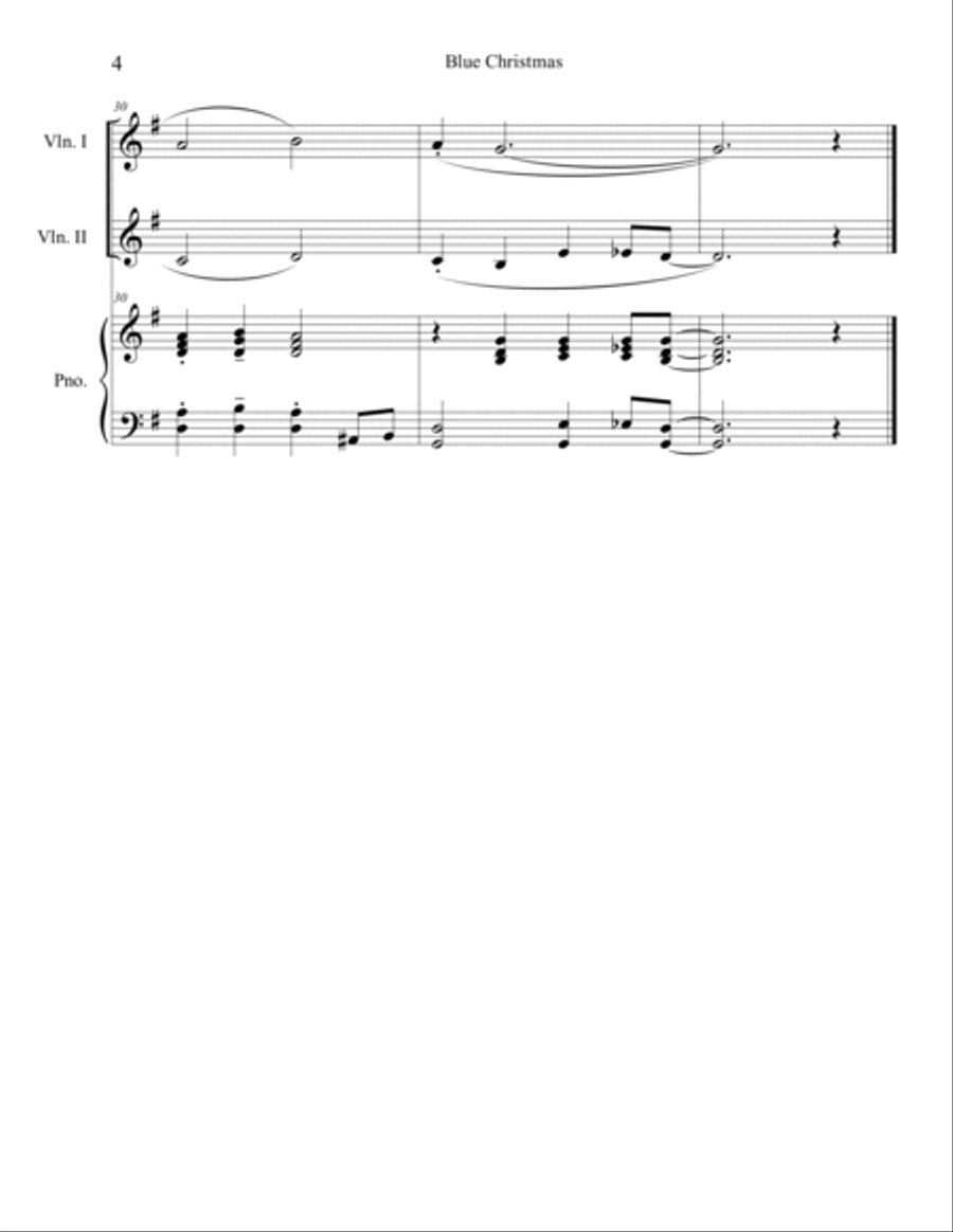 Blue Christmas String Duet scores gallery preview page 4