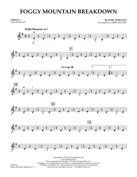 Foggy Mountain Breakdown - Violin 3 (Viola Treble Clef)