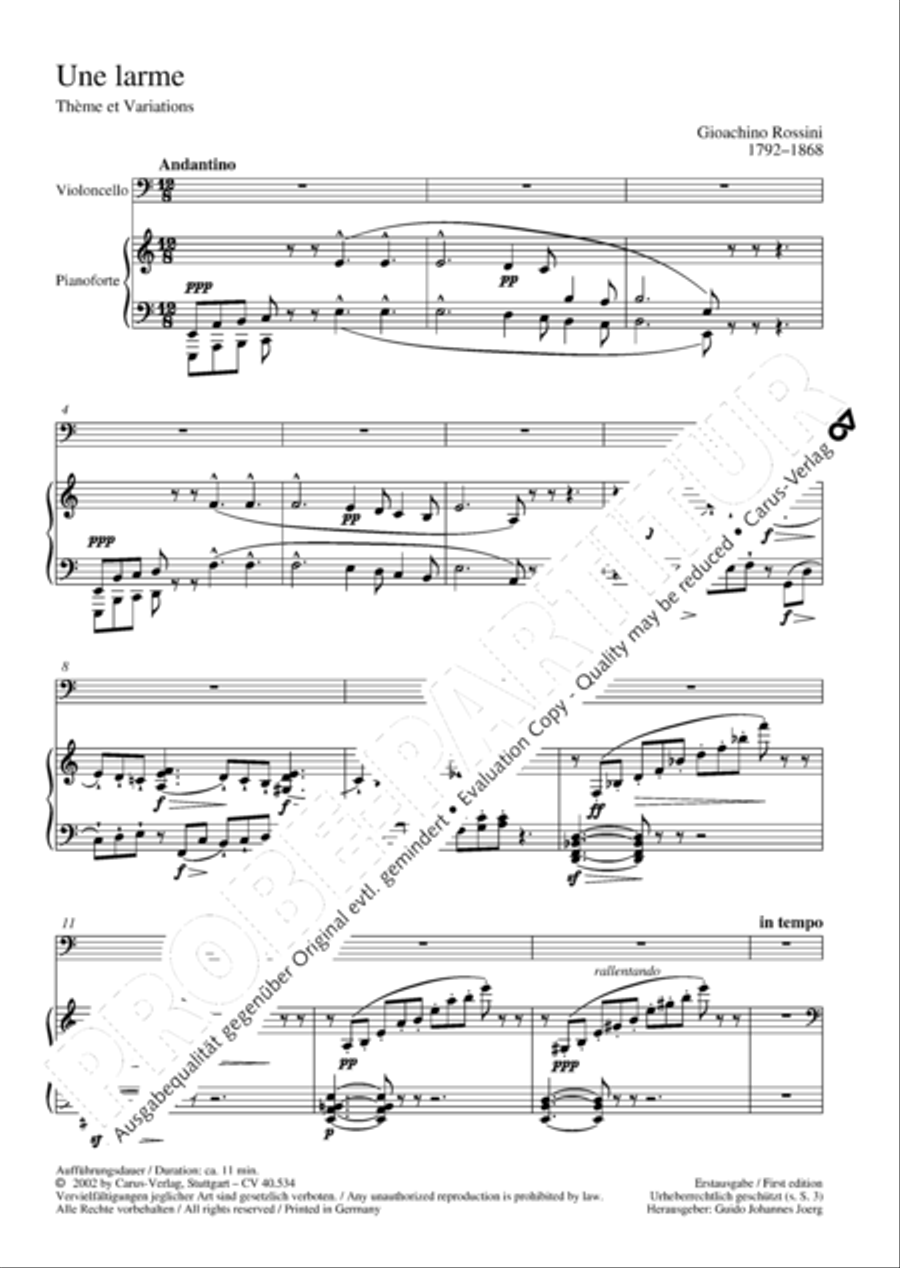 Rossini: Un larme; Allegro agitato Score scores gallery preview page 10