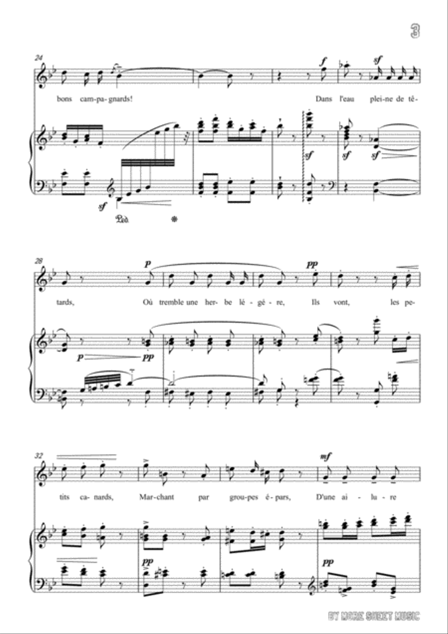 Chabrier-Villanelle des petits canards in B flat Major,for voice and piano Voice Solo scores gallery preview page 5