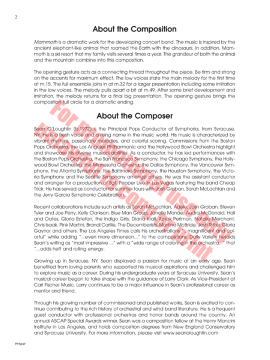 Mammoth Concert Band scores gallery preview page 3