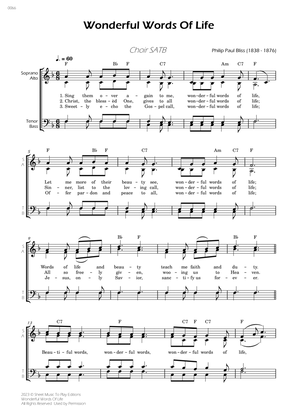Wonderful Words Of Life - Choir SATB - W/Chords