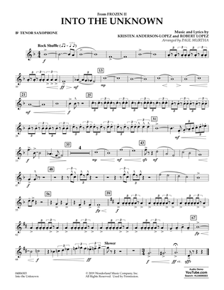 Into the Unknown (from Disney's Frozen 2) (arr. Paul Murtha) - Bb Tenor Saxophone