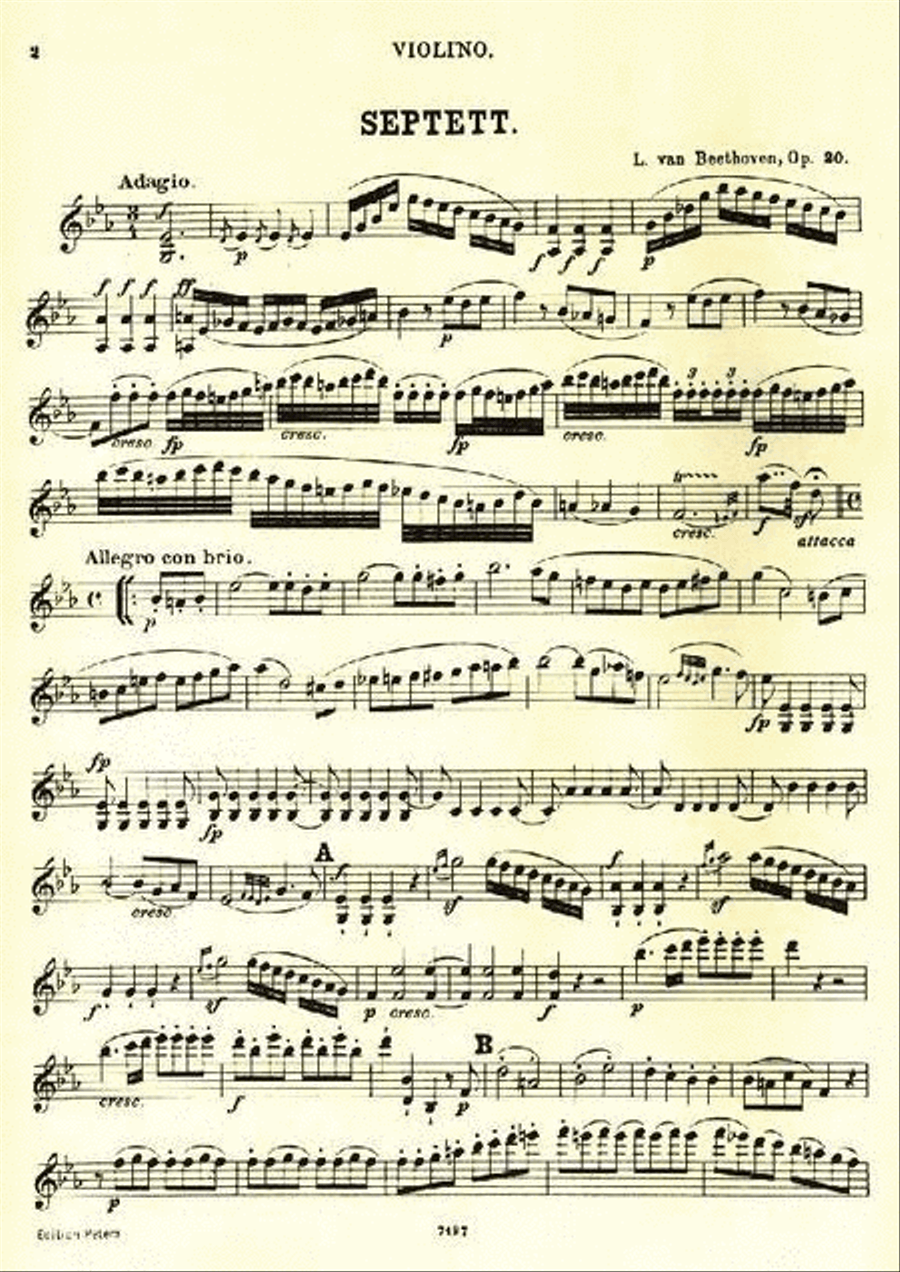 Septet in E flat Op. 20 Orchestra scores gallery preview page 6