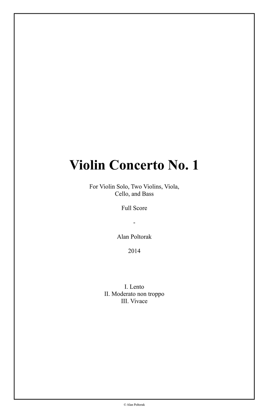Violin Concerto No. 1 Chamber Orchestra scores gallery preview page 1