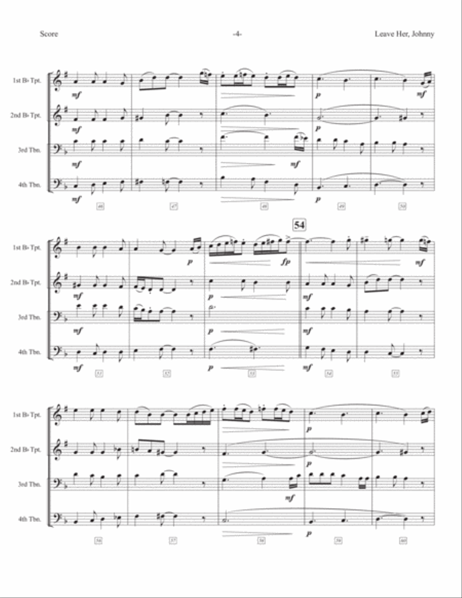 Leave Her Johnny Brass Ensemble scores gallery preview page 5