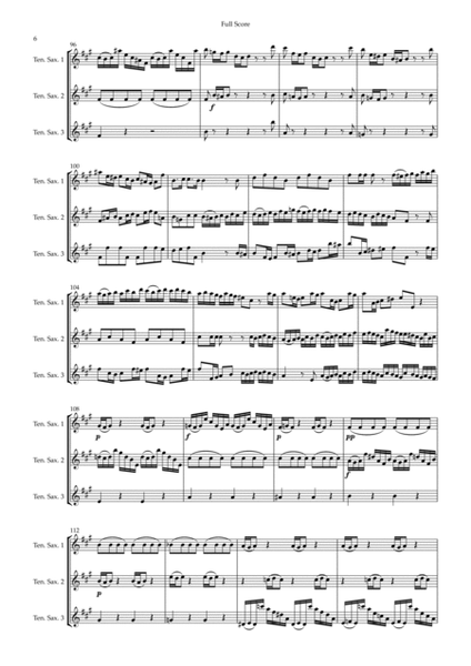 Brandenburg Concerto No. 3 in G major, BWV 1048 1st Mov. (J.S. Bach) for Tenor Saxophone Trio image number null