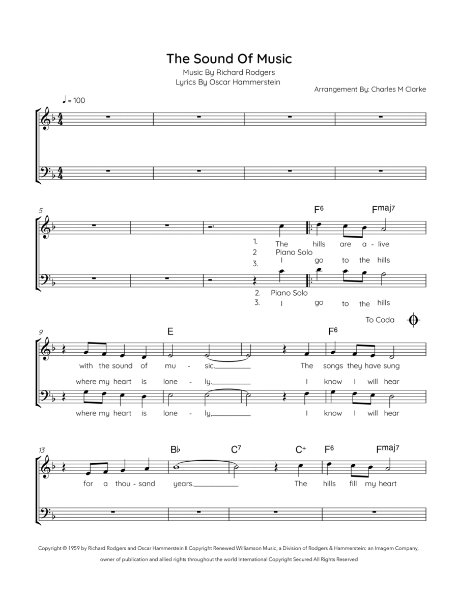 The Sound Of Music 4-Part scores gallery preview page 1