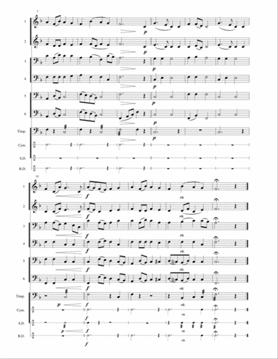 Kosovo National Anthem: Himni i Kosovës Large Ensemble scores gallery preview page 5