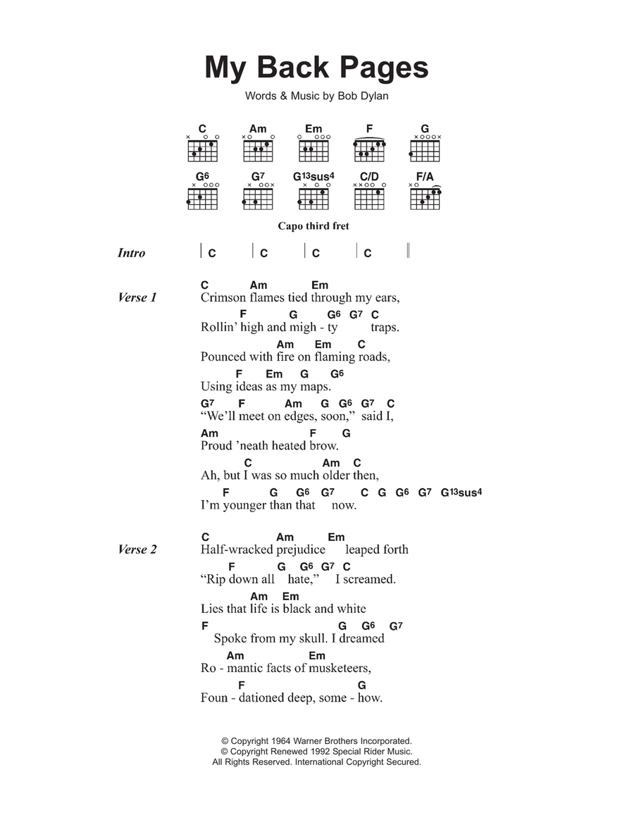 Bob dylan outlet easy chords
