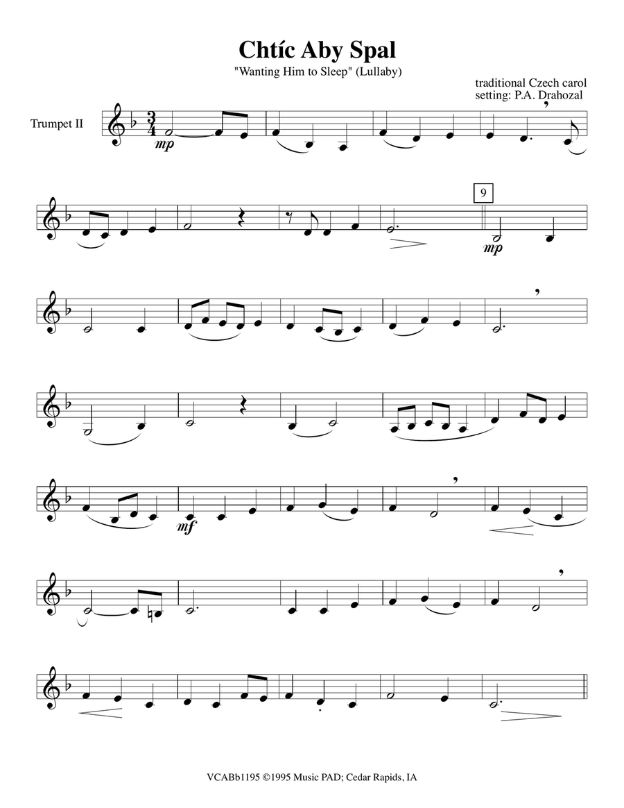 Chtic Aby Spal (Wanting Him to Sleep) - A Czech Christmas Lullaby Carol Brass Ensemble scores gallery preview page 5