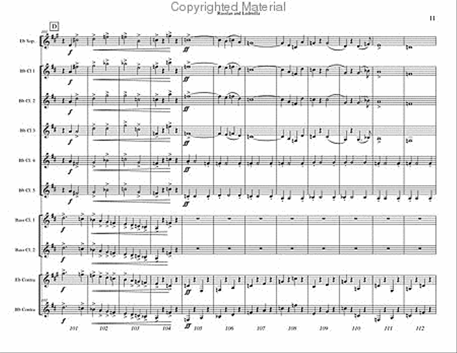 Russlan and Ludmilla Overture Clarinet Choir scores gallery preview page 12