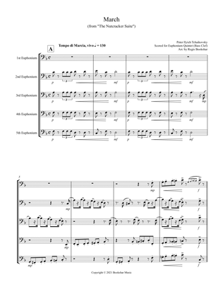 March (from "The Nutcracker Suite") (F) (Euphonium Quintet - Bass Clef)