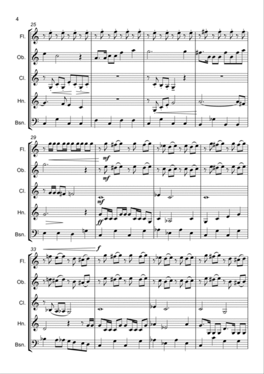 Ground Force Theme Woodwind Quintet scores gallery preview page 5