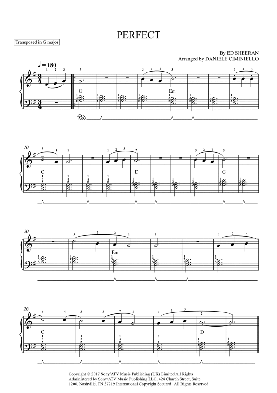 Perfect Easy Piano scores gallery preview page 1