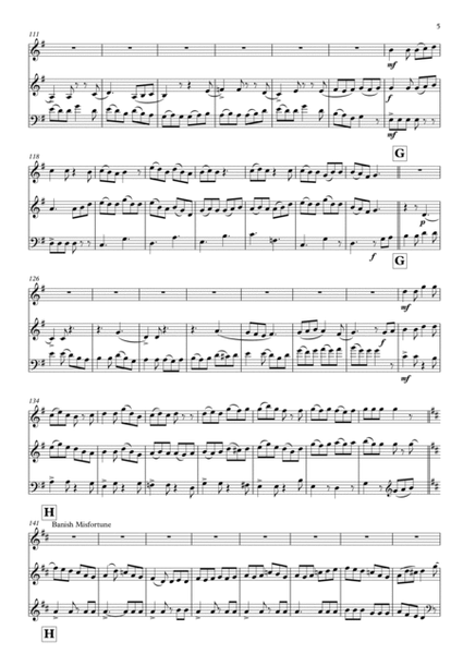 Three Irish Jigs arranged for Flute, Violin, Double Bass by James Scott. image number null