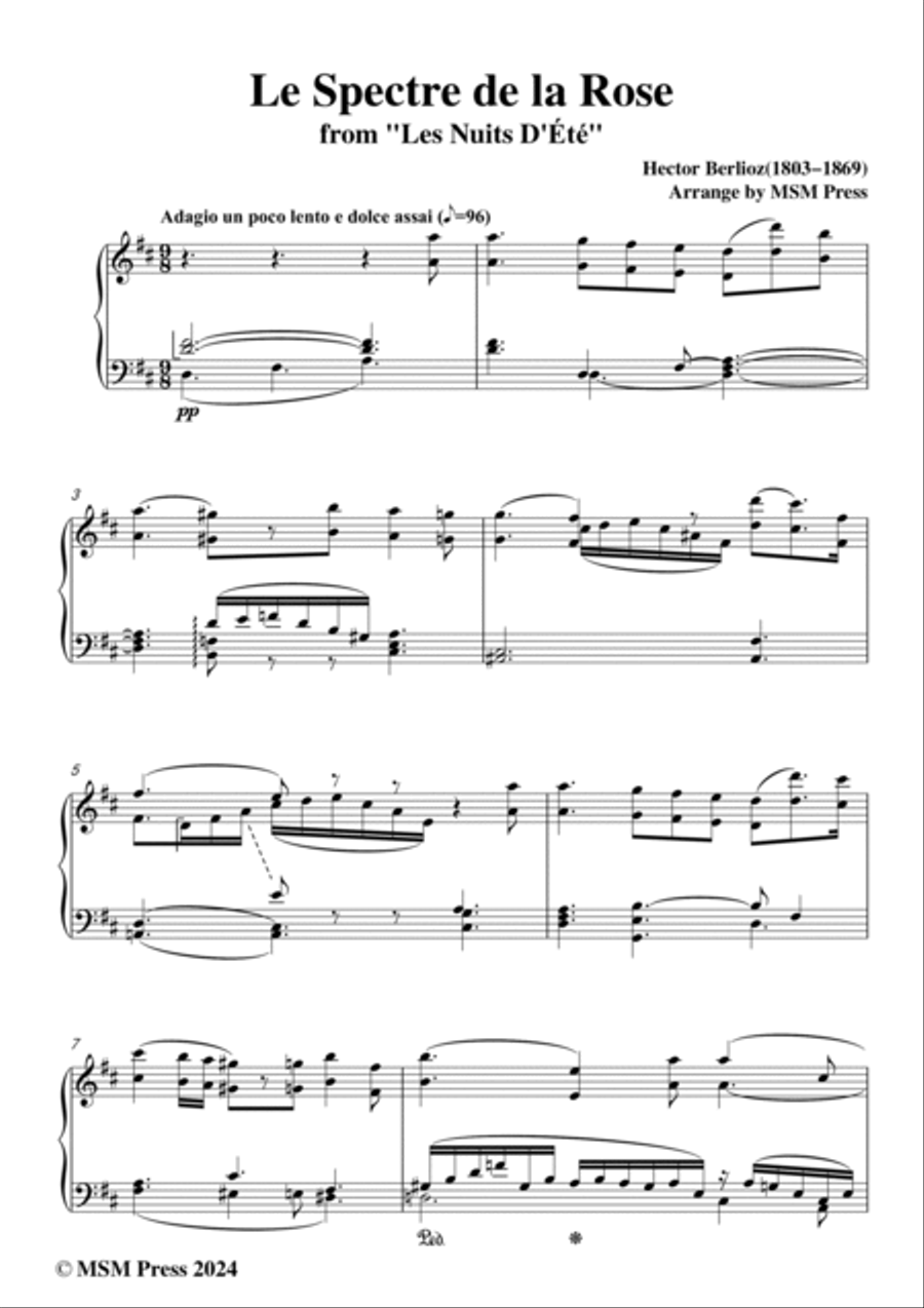 Berlioz-Le Spectre de la Rose,for Violin and Piano Voice scores gallery preview page 2