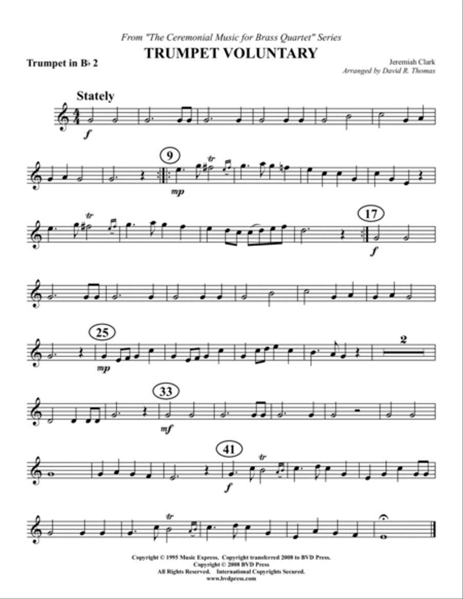Trumpet Voluntary Trumpet Voluntary Brass Quartet scores gallery preview page 4