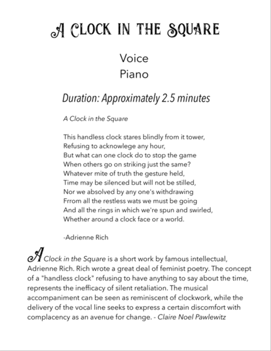 A Clock in the Square Alto Voice scores gallery preview page 4