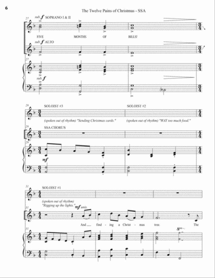 The Twelve Pains Of Christmas SSA scores gallery preview page 6