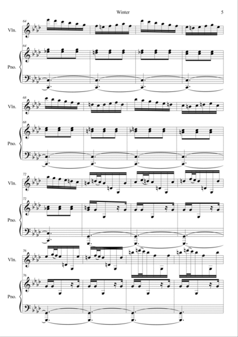 The Four Seasons: Winter 3rd Movement Violin Solo scores gallery preview page 5