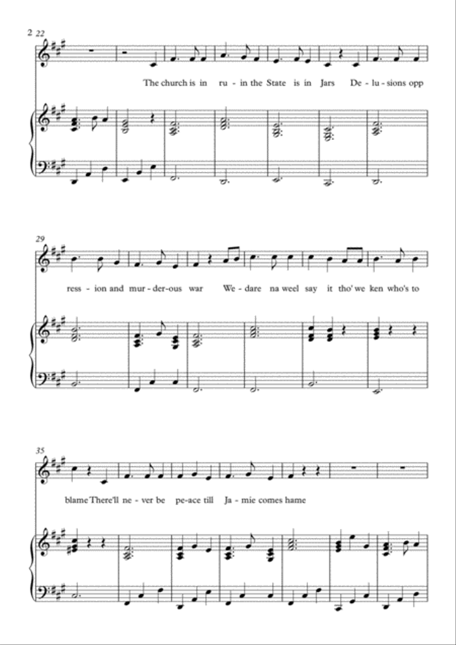 Robert Burns Song - Till Jamie Comes Hame 4-Part scores gallery preview page 2