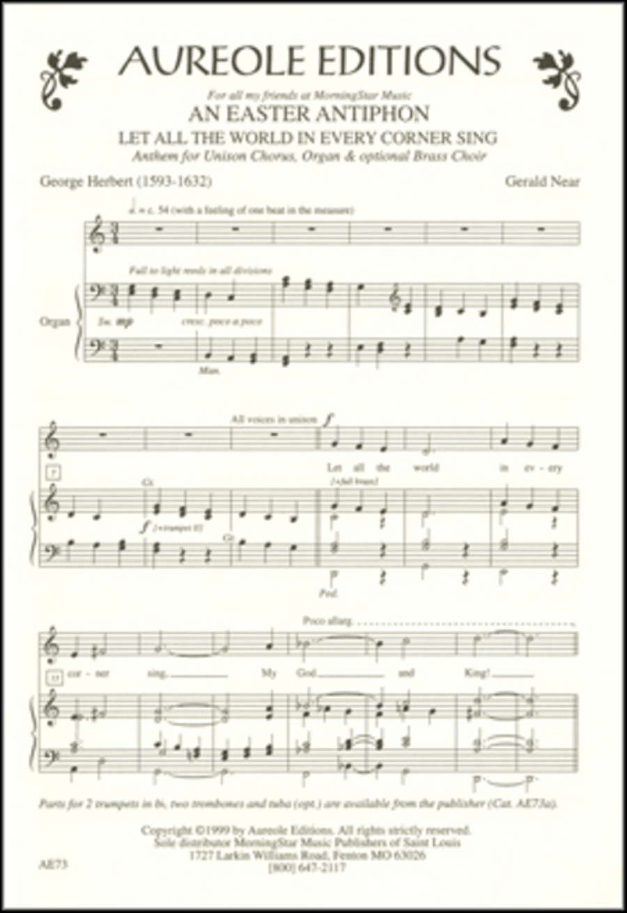 An Easter Antiphon Unison Choir scores gallery preview page 1