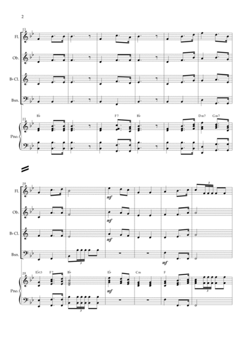 Wedding March (Wagner) Woodwing Quartet Piano and chords image number null