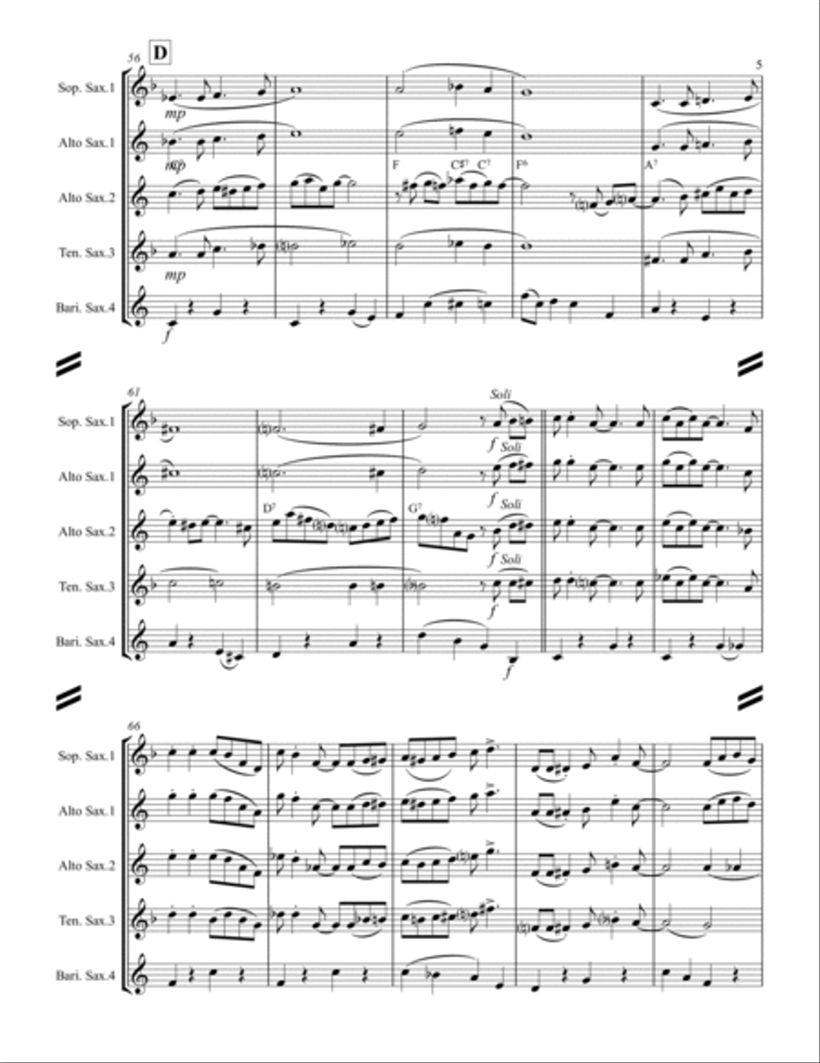I Want A Little Girl I Want A Little Girl Saxophone Quartet scores gallery preview page 6