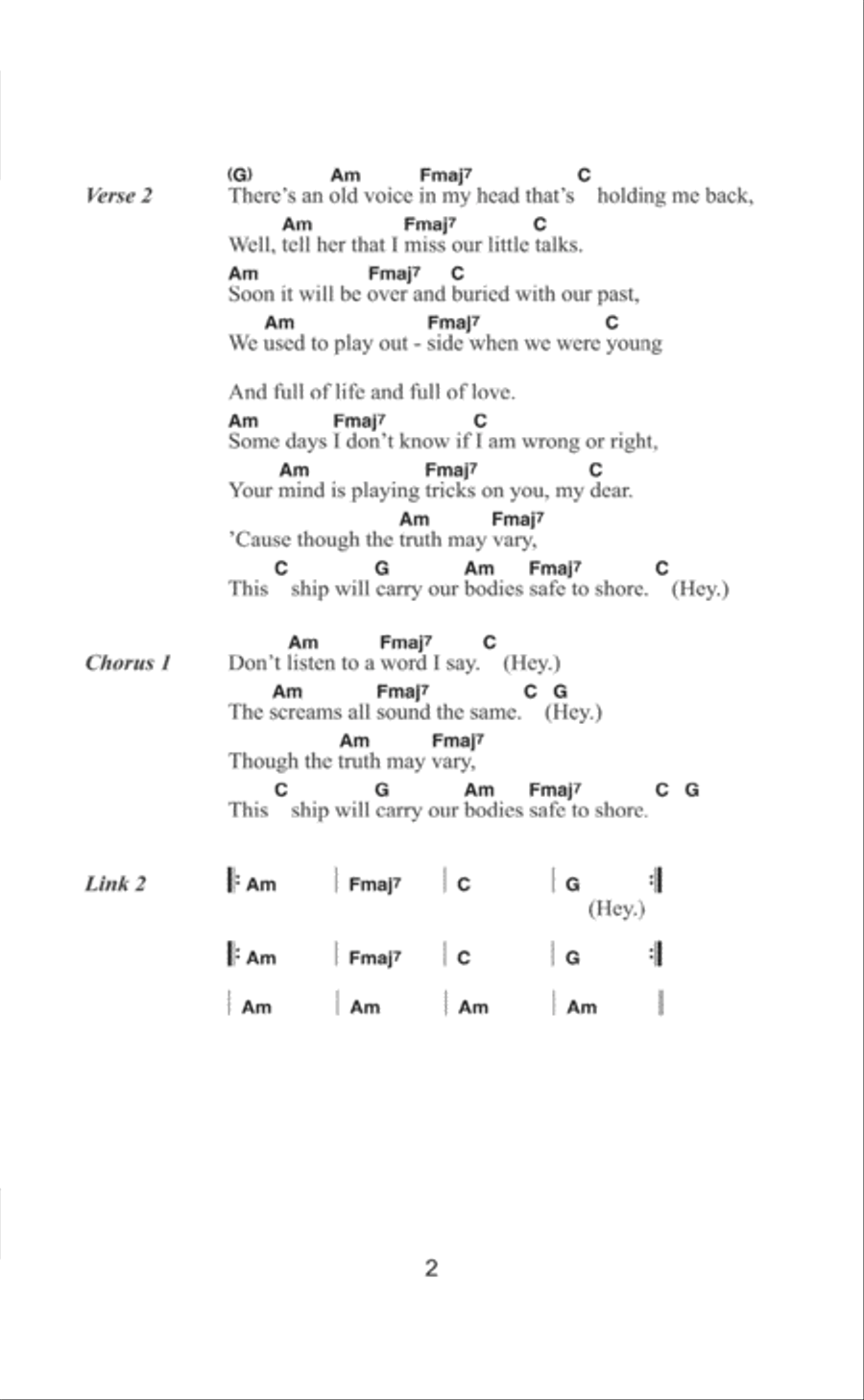 Little Talks Acoustic Guitar scores gallery preview page 2