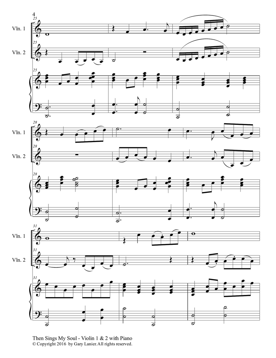 Trios for 3 GREAT HYMNS (Violin 1 & Violin 2 with Piano and Parts) Violin Solo scores gallery preview page 5