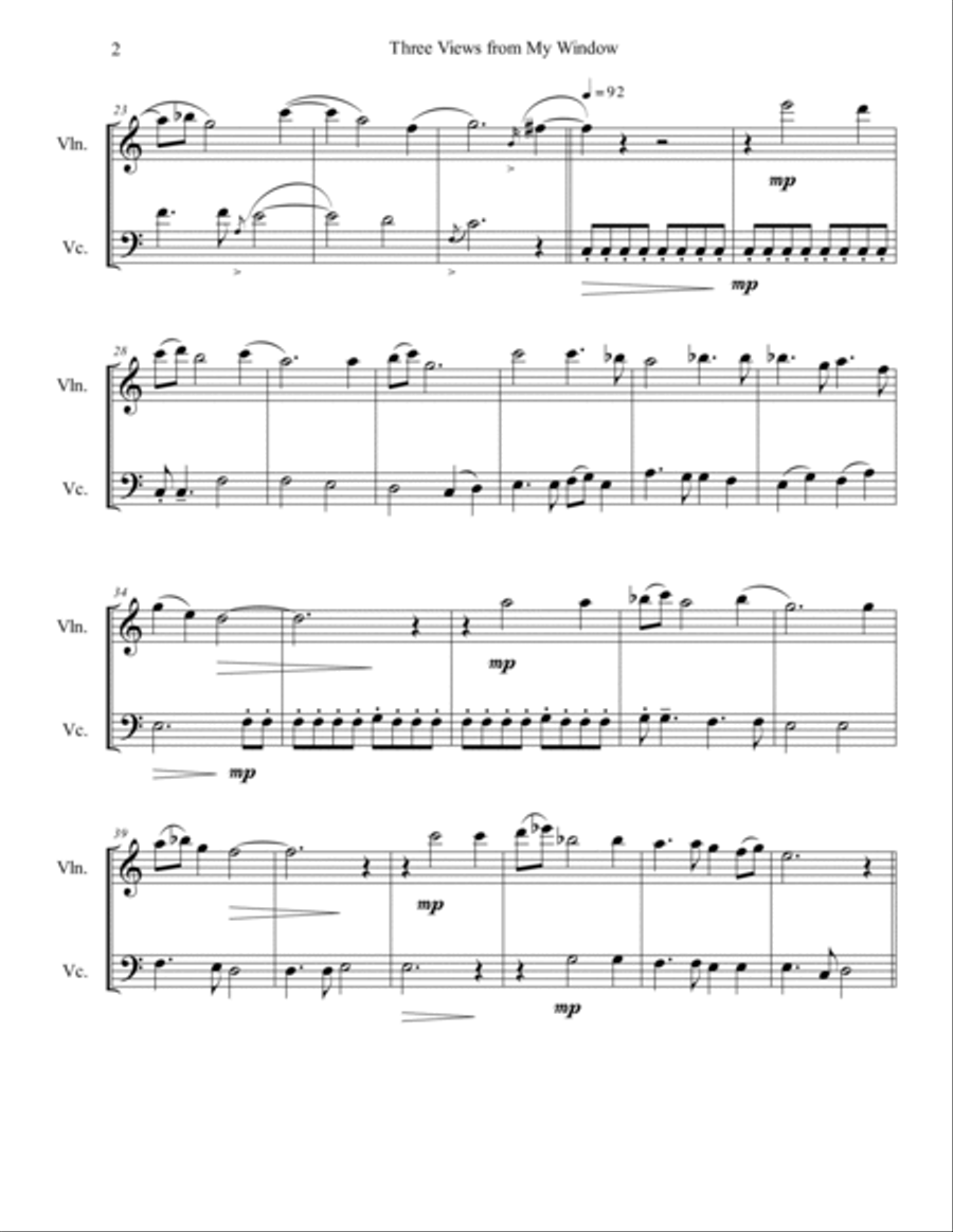 Three Views from My Window String Duet scores gallery preview page 4