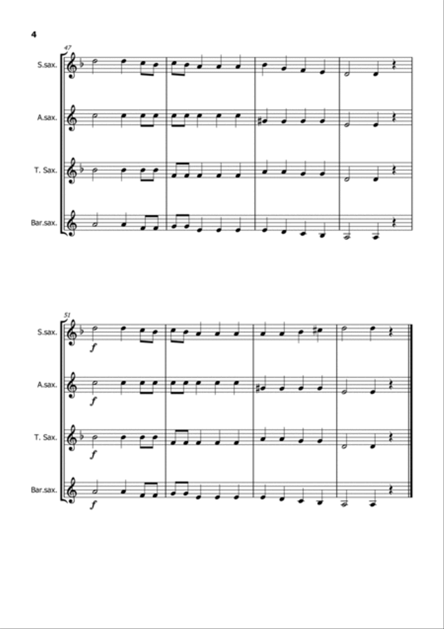 Wellerman Saxophone Quartet scores gallery preview page 6