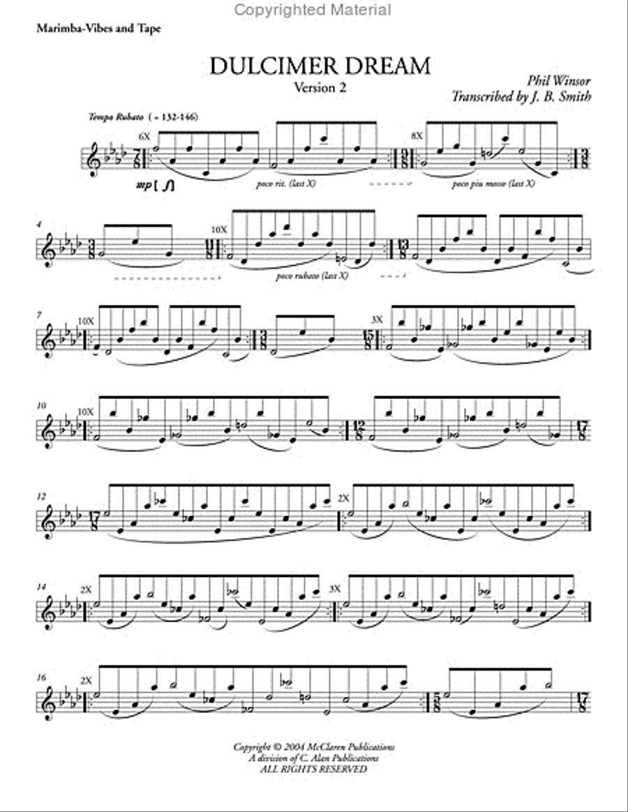 Dulcimer Dream Percussion Ensemble scores gallery preview page 2