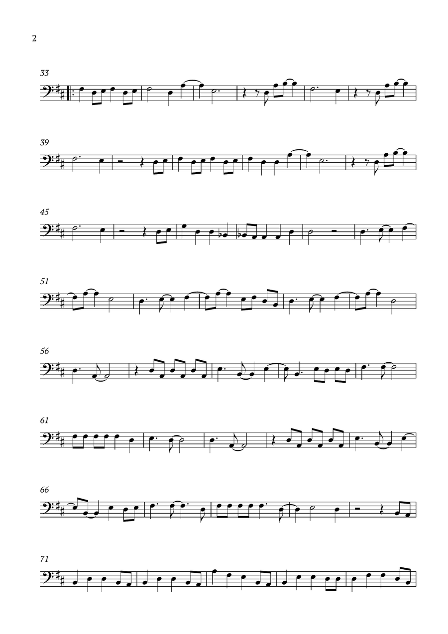 How Far I'll Go Double Bass scores gallery preview page 2