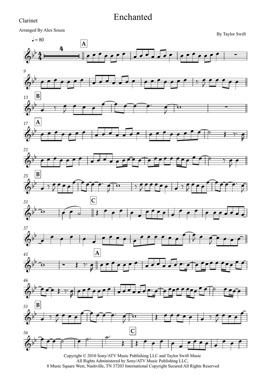 Enchanted Enchanted B-Flat Clarinet scores gallery preview page 1