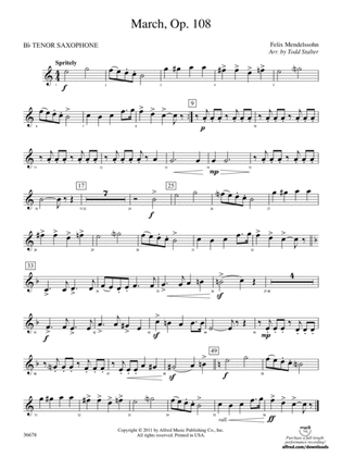 March, Op. 108: B-flat Tenor Saxophone