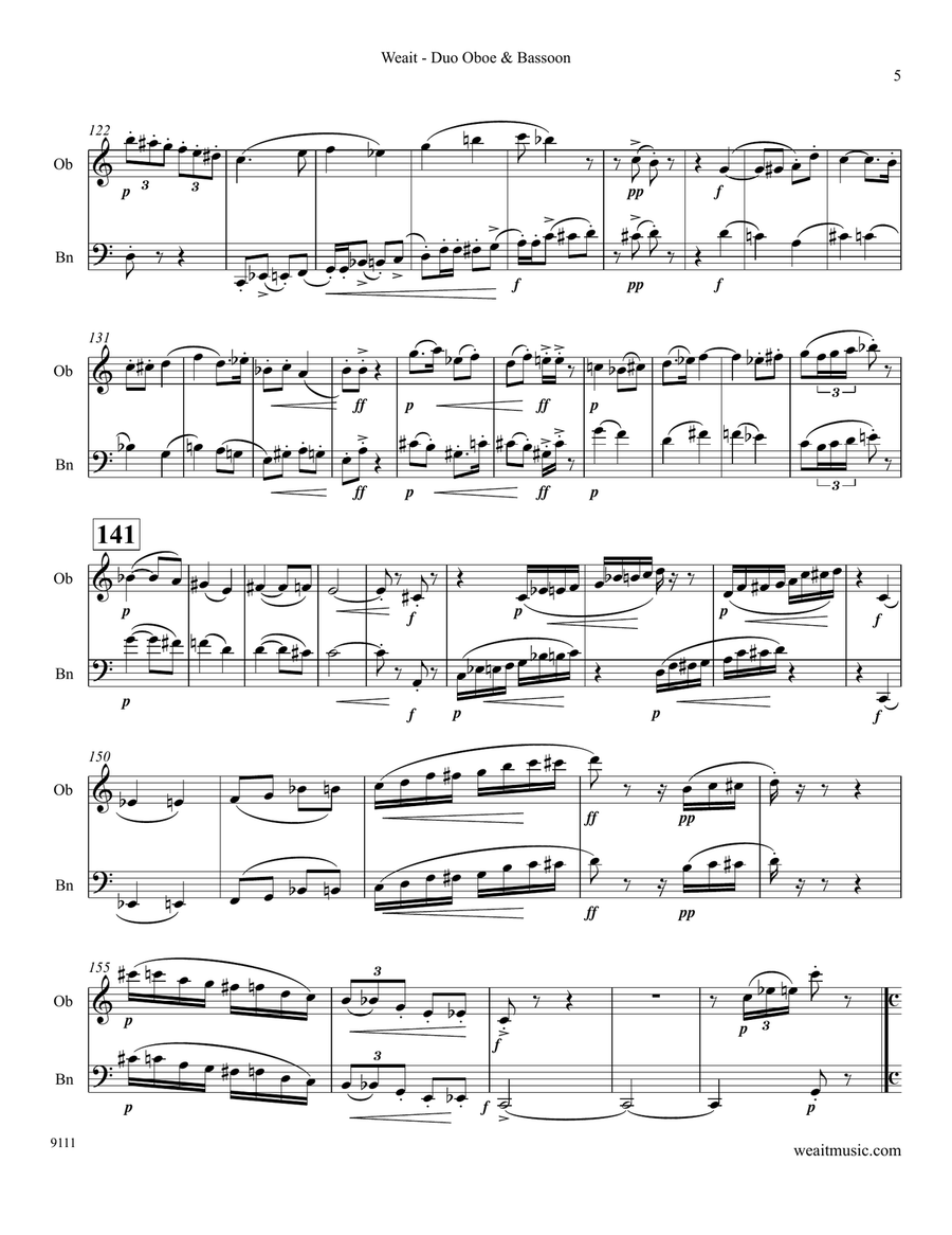 Circus for oboe & bassoon (6 ‘20) Woodwind Duet scores gallery preview page 5