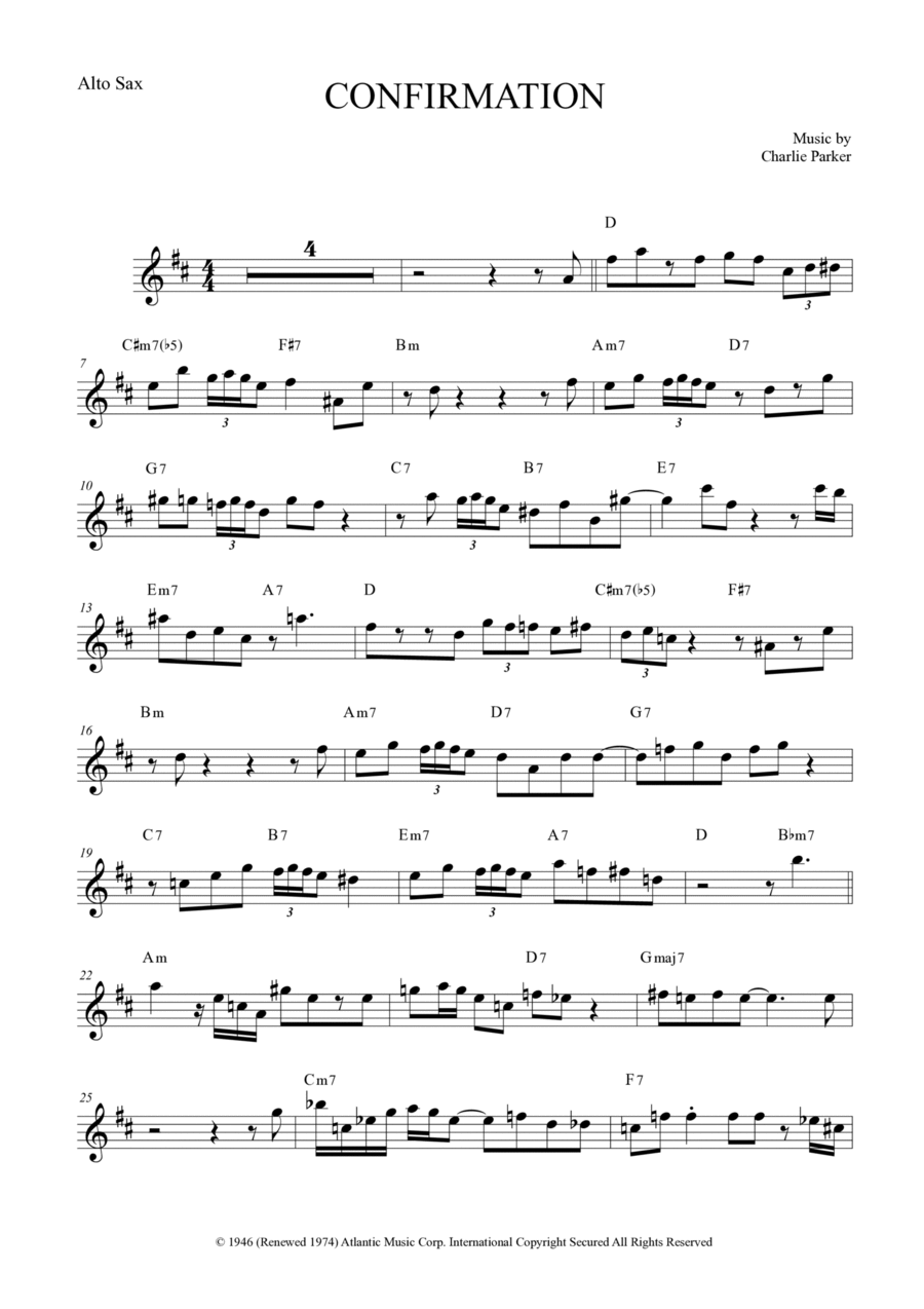 Confirmation Alto Saxophone scores gallery preview page 1