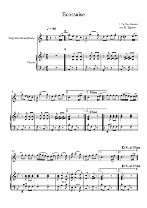 Ecossaise, Ludwig Van Beethoven, For Soprano Saxophone & Piano