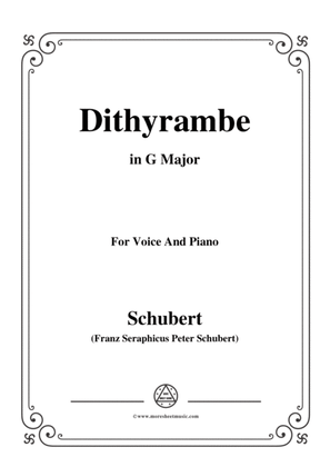 Schubert-Dithyrambe,Op.60 No.2,in G Major,for Voice&Piano