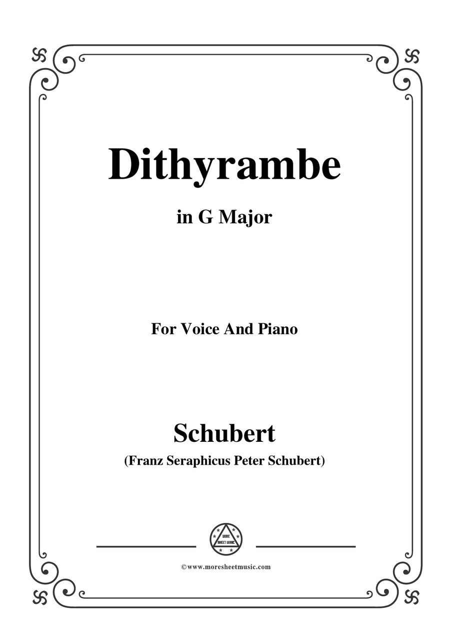 Schubert-Dithyrambe,Op.60 No.2,in G Major,for Voice&Piano