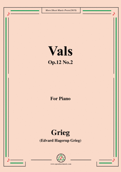 Grieg-Vals Op.12 No.2,for Piano